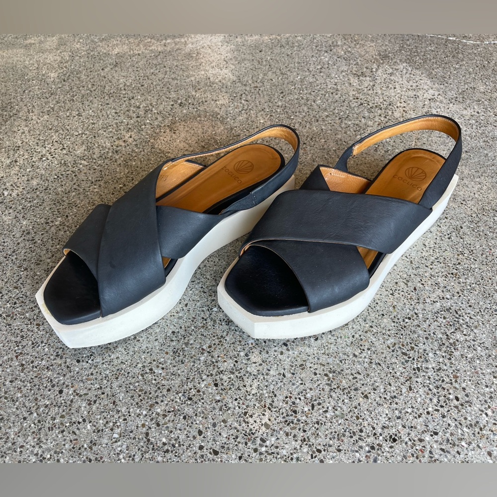 COCLICO Black Leather Sandals - Picture 2 of 5
